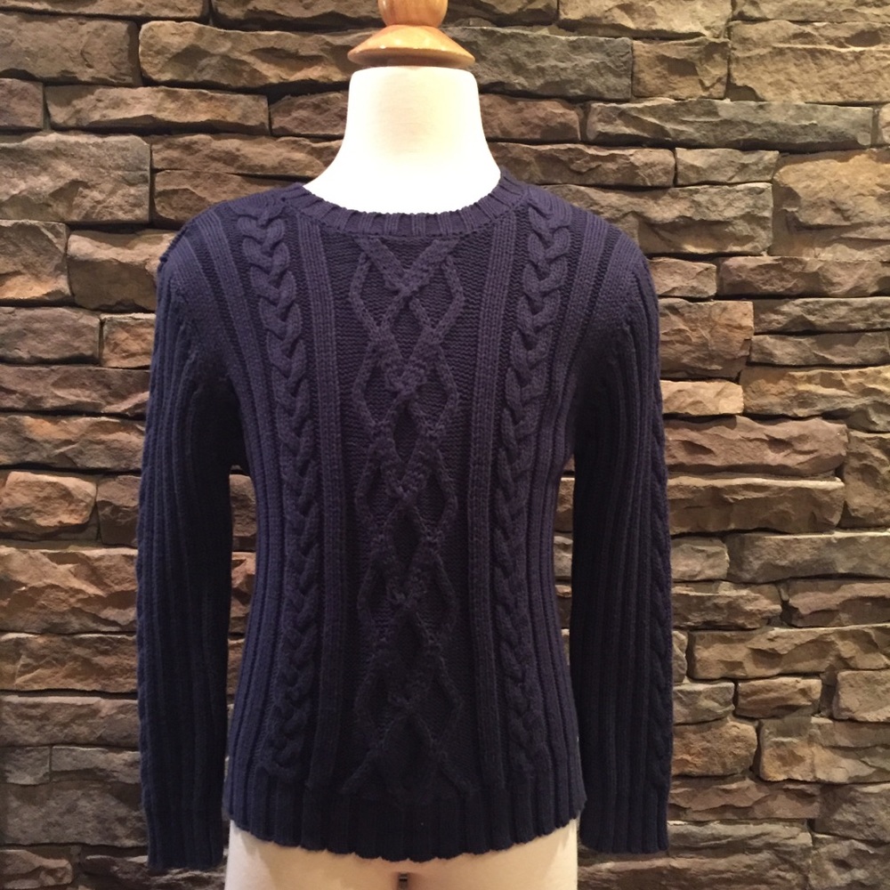 Nautica Navy Blue cable Knit sweater KIDS 6